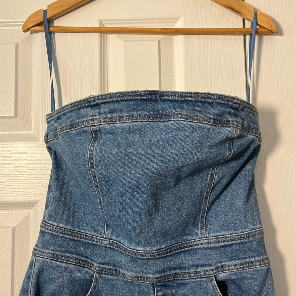 VICI Olivia Strapless Denim Dress Size M EUC - Picture 3 of 12